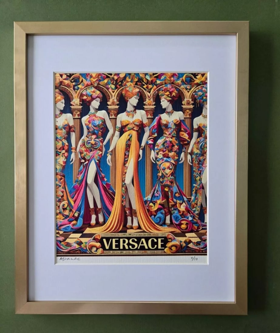ALEXANDER DULAC | VERSACE Hand Signed Authentic Print Edition of 10 | COA: My art is a celebration of the grandeur and splendor of the 21st century. Through my portraits, I seek to immortalize those who not only define but also inspire aspiration and luxury in our contempora