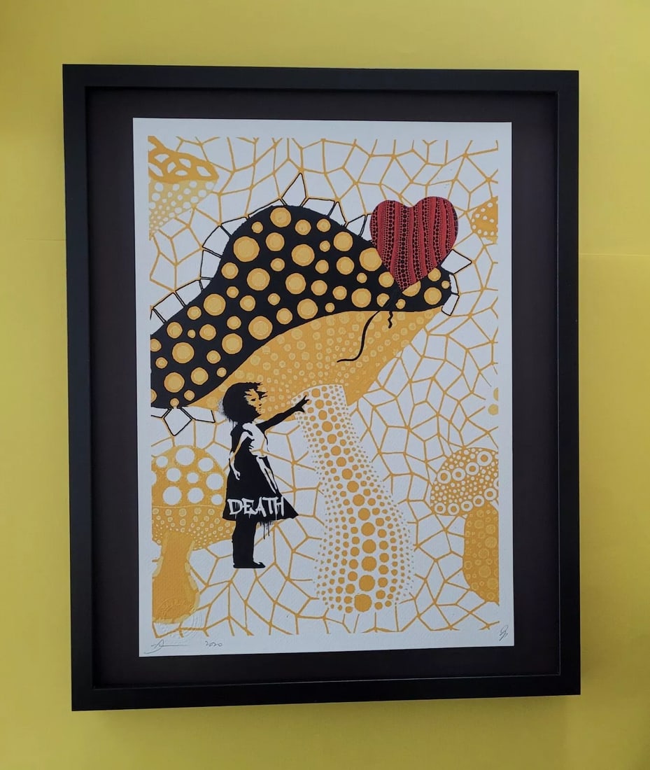Death Nyc Hand Signed Large Print Coa Framed 16x20in Hello