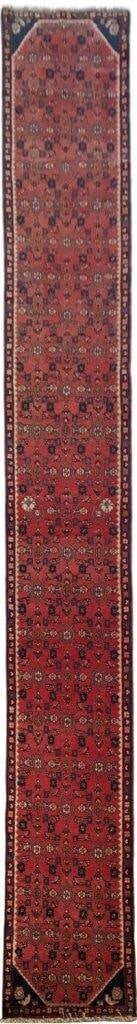 2' x 16' Red Persian Hamadan Runner Rug 82190: Title: 2' x 16' Red Persian Hamadan Runner Rug 82190 Description: Size in Feet: Width: 2' x Length: 16' Size in Inches: Width: 24 in x Length: 192 in Colors: Red, Brown Weave: 100% Handmade Pile: 3/8"