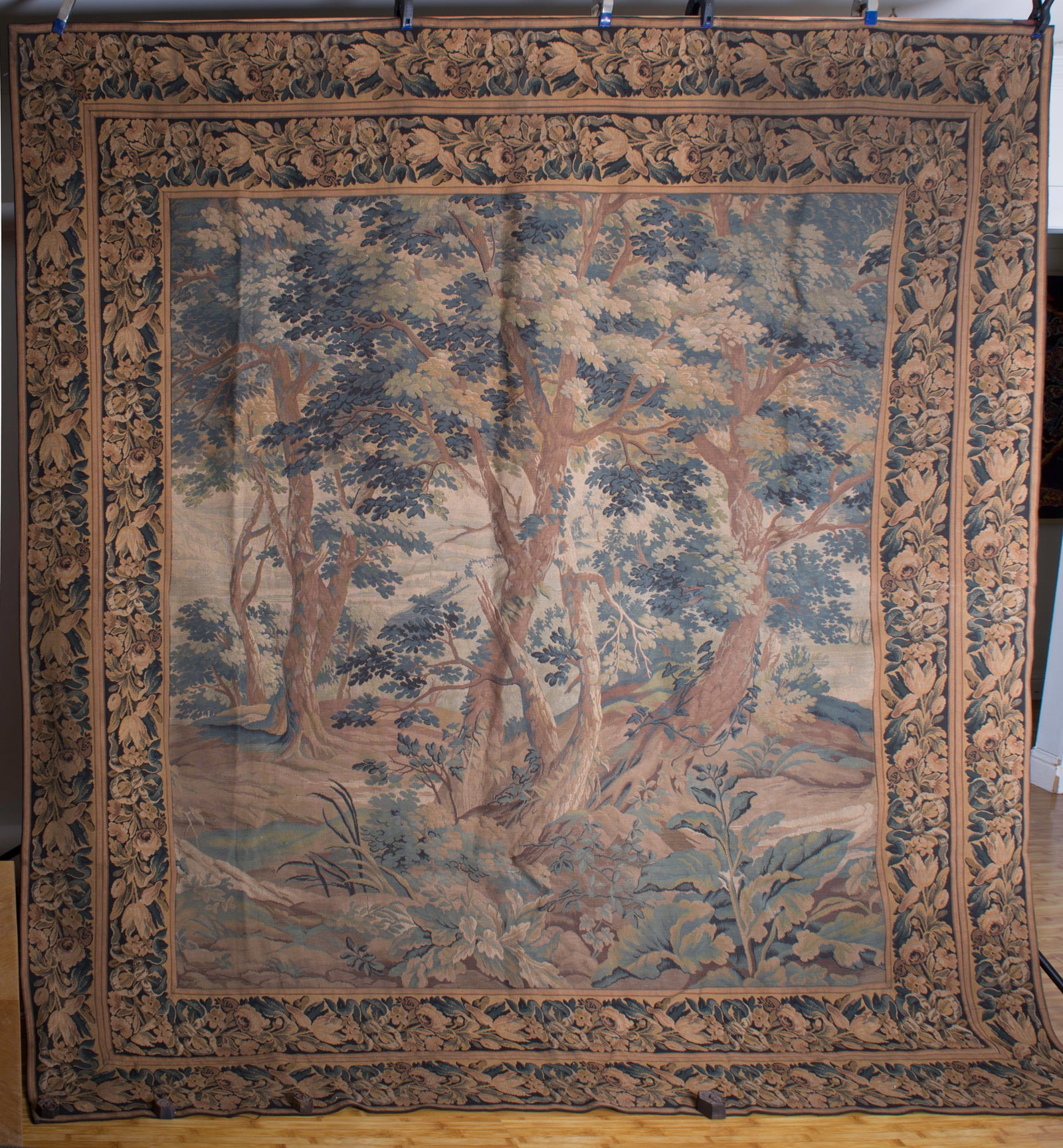 Large French verdure forest Jacquard weaving 19th. Aubusson (1 of 5)