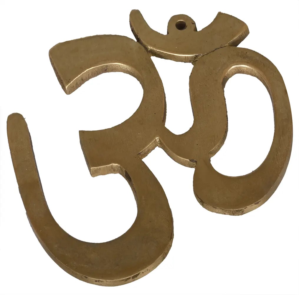 4" Small Wall Hanging OM (AUM) Brass Statue | Handmade | Made in India (1 of 1)