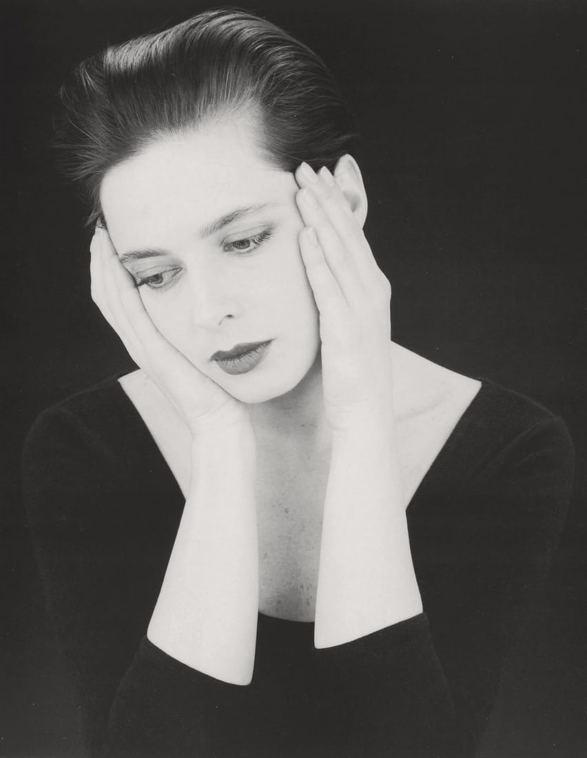 MAPPLETHORPE - Isabella Rossellini, 1985: Artist: MAPPLETHORPE Print Title: Isabella Rossellini, 1985 Medium: Duotone Photo-lithograph Printed 1990s in Italy Image size (inches) approx. 9.5 x 7.5” Robert Mapplethorpe was an American pho