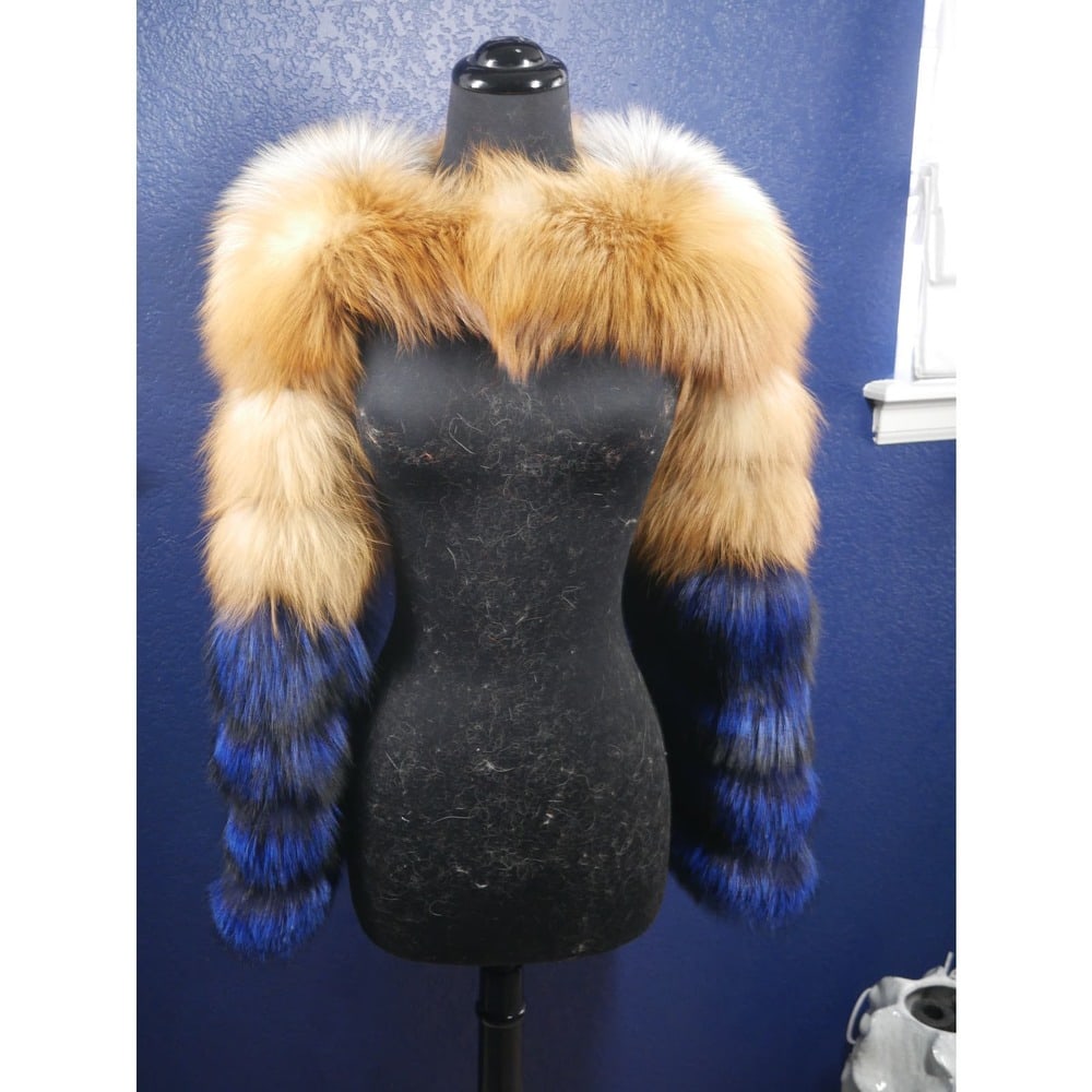 Gorgeous Fox Fur Sleeve Cropped Coat Jacket, as seen on the Red Carpet (1 of 5)