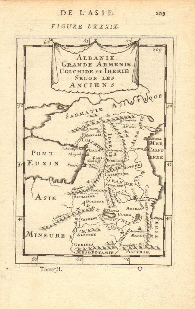 CAUCASUS. Armenia Georgia Azerbaijan. Iberia Albania Colchis. MALLET 1683 map (1 of 1)