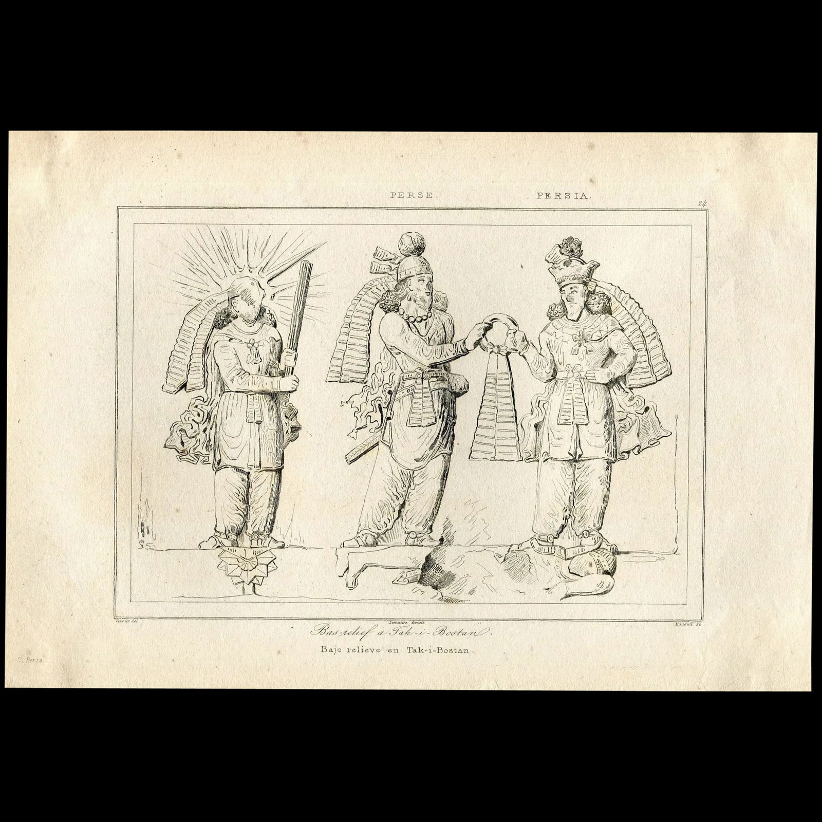 The Coronation of Ardashir II. Rock relief in Taq-e Bostan (1 of 3)