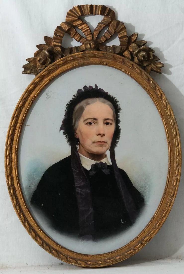 Antique Painting Oil 19th century Woman with Hat Portrait: Title: Antique Painting Oil 19th century Woman with Hat Portrait Decription: Oil on wood 30 x 24 cm Please note that the complimentary frame included with the painting is not valued separately, and an