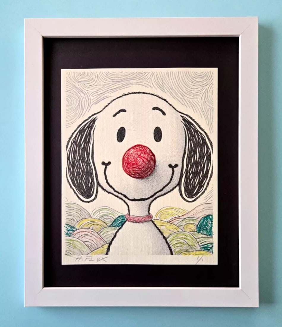 AIDAN FLUX | Hand Signed Authentic Unique Print Framed Snoopy Peanuts COA (1 of 5)
