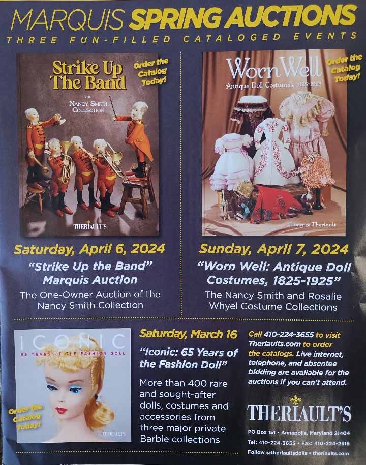 Doll Auction catalog.: Doll Auction catalog. Reserve: $5.00 Shipping: Domestic: Flat-rate of $5.00 to anywhere within the contiguous U.S. International: Foreign shipping rates are determined by destination. International sh