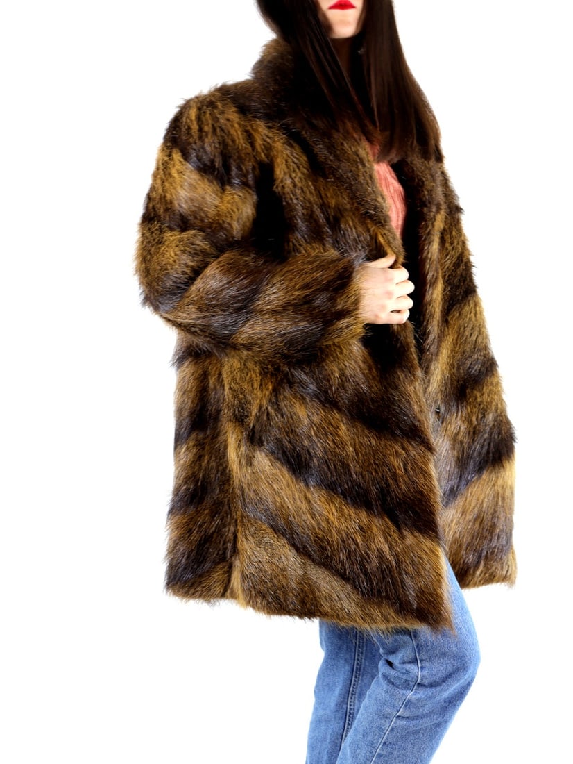 BROWN NUTRIA FUR JACKET EU: L; US: 16 (1 of 10)