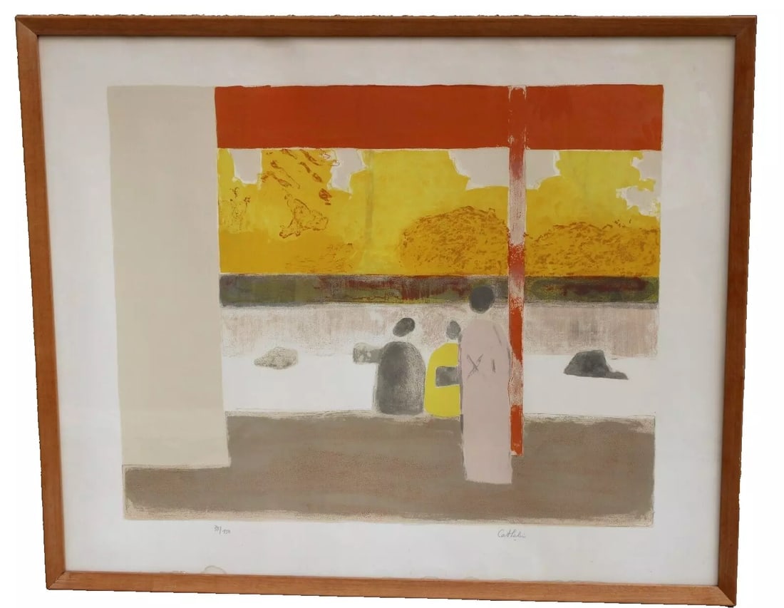 BERNARD CATHELIN Lithograph Jardin Zen de Ryoangi S/N Ed of 150 1969 Compare $3k: BERNARD CATHELIN (French 1919-2004). Original Lithograph - Edition of 150. Jardin Zen de Ryoangi (Ryoangi Zen Garden) 1969, 24" x 28-1/2" image sight size (sheet edges are covered by frame - sheet sig