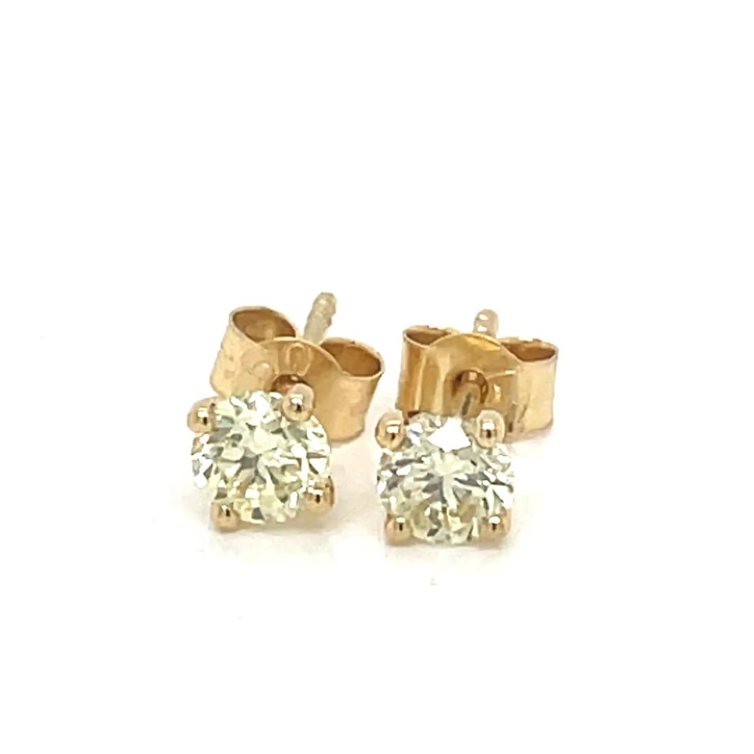Pair of Yellow Gold Diamond Stud Earrings (1 of 10)