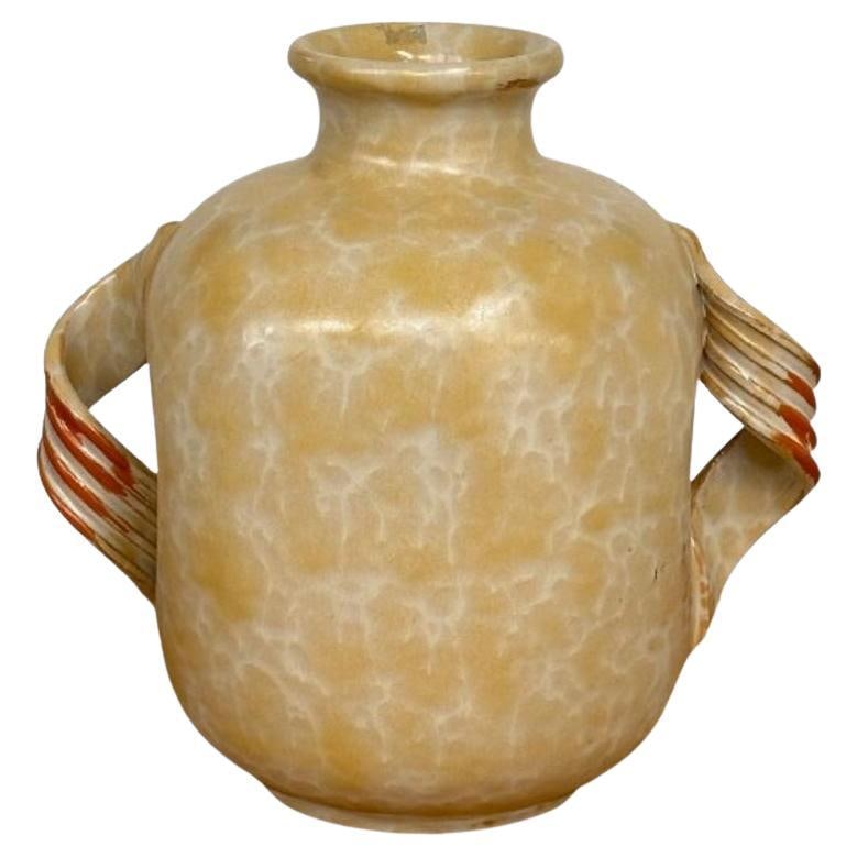 Upsala Ekeby, Swedish Mid-Century Modern, Beige Ceramic Vase, Sweden, 1930s: About the Item Upsala Ekeby, Swedish Mid-Century Modern, Beige Ceramic Vase, Jar or Urn, Sweden, 1930s A beige and orange glazed ceramic vase designed and produced by Upsala Ekeby in Sweden circa 1930