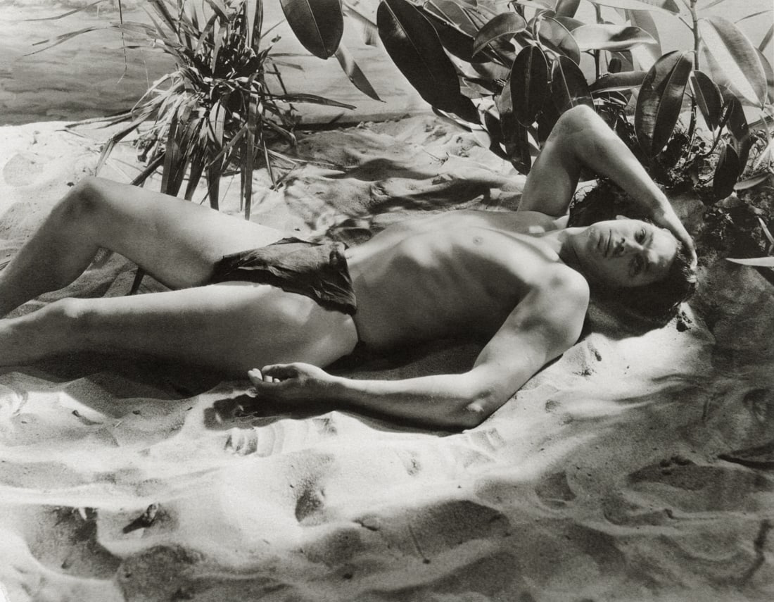 CECIL BEATON - Johnny Weissmuller as Tarzan, 1932: Artist: Cecil Beaton Title: Johnny Weissmuller as Tarzan in Tarzan the Ape Man, Hollywood, 1932 Medium: Photo Litho, 2015, China Dimensions: 10.2x7.95" Description: Heat Wax Mounted on 11x14" Conserva