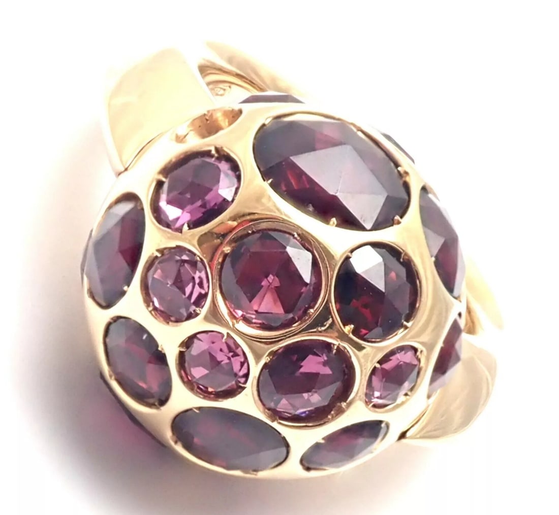 New! Pomellato Harem 18k Rose Gold Rhodolite Garnet Ring Box/Papers (1 of 8)