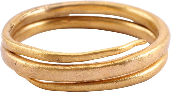 FINE VIKING COIL RING, 9TH-1TH CENTURY AD, SIZE 8 (1 of 5)
