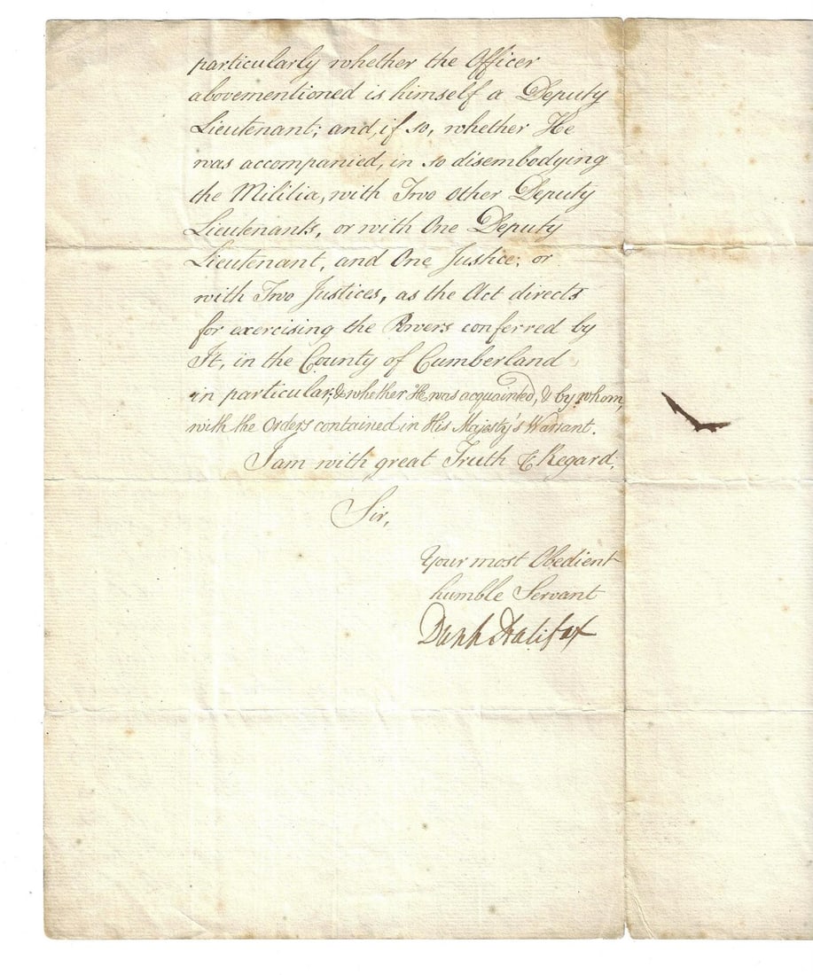 1763 Signed Letter Father of the Colonies Lord Dunk (1 of 3)