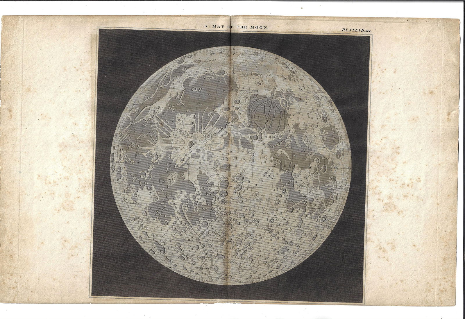 1817 Engraving Large Map of the Moon (1 of 1)