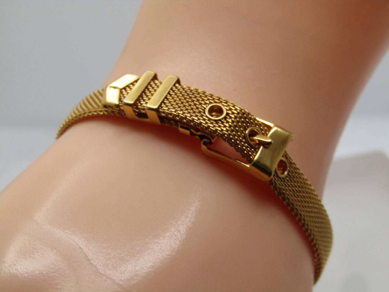 Vintage Mesh Belt Bracelet,Signed Monet, 6"-6.75", 1970's-1980's (1 of 5)