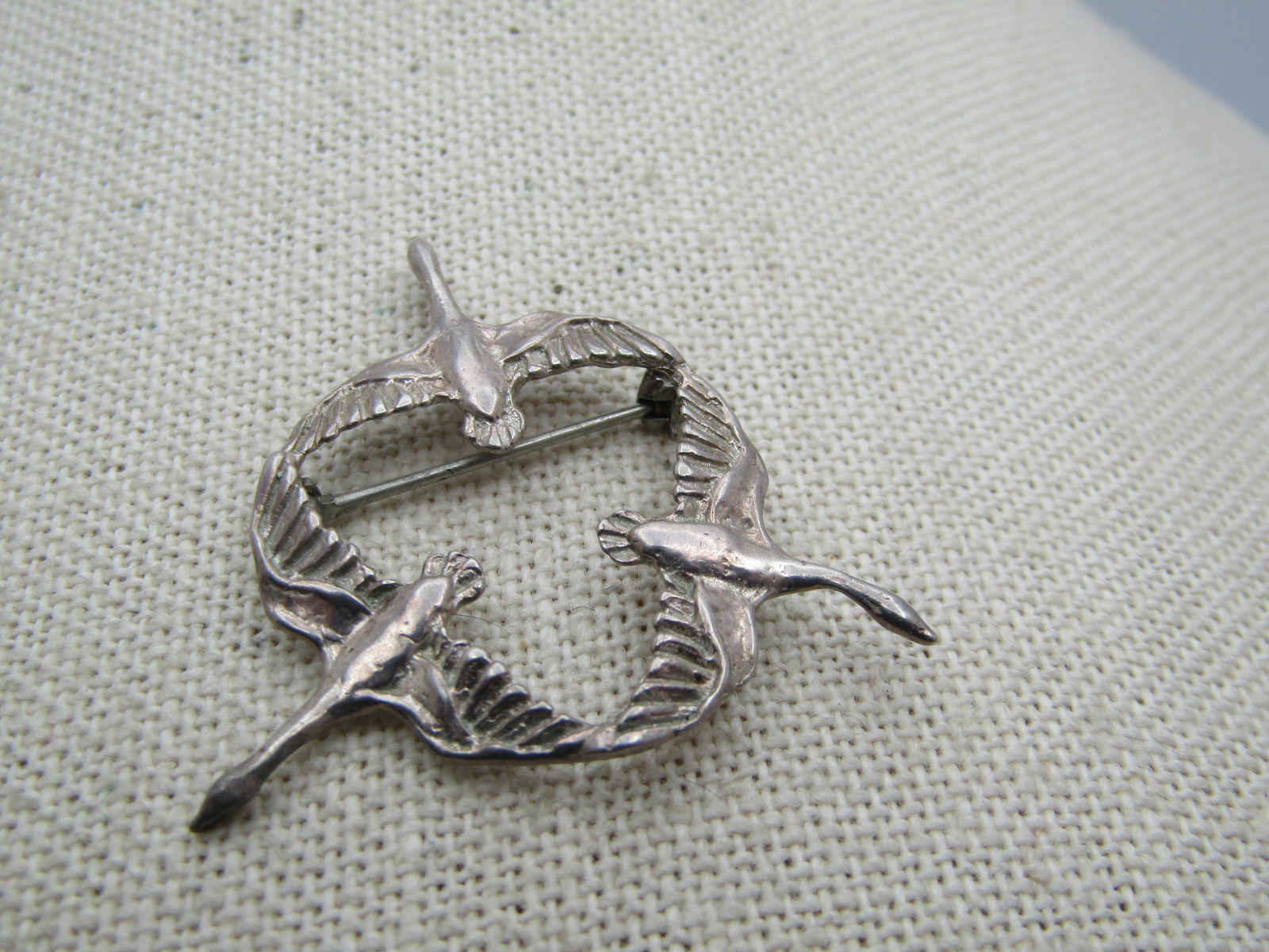 Vintage Sterling Three Geese Pendant/Brooch, 1950's-1960's, 1.5" (1 of 6)