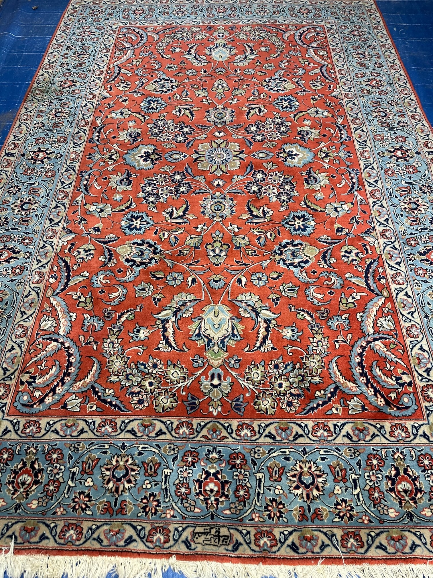 Hand Knotted Persian Sarouk Rug 6.6x10 ft (1 of 7)