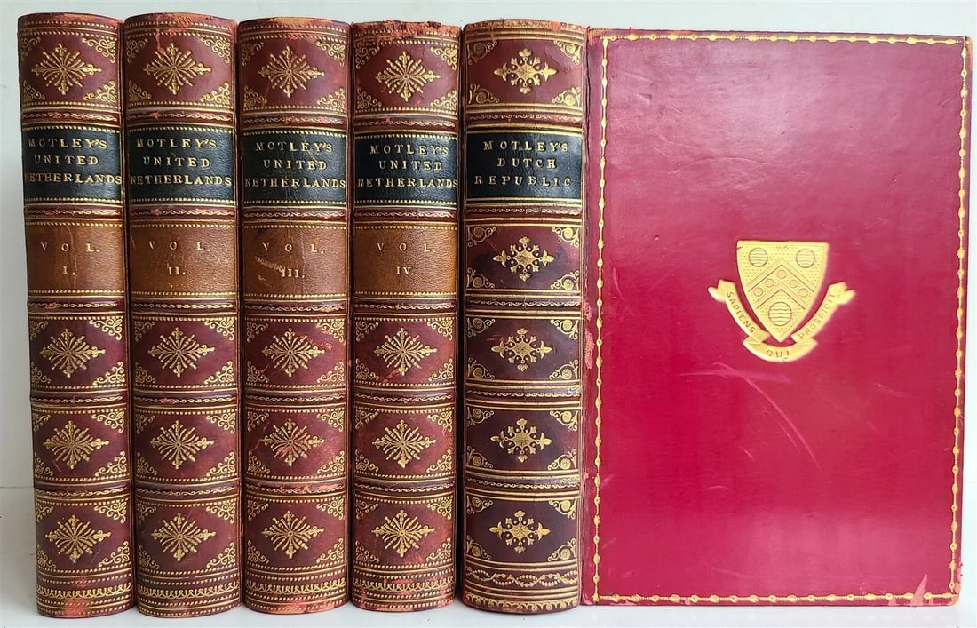 1876 HISTORY of NETHERLANDS & RISE of DUTCH REPUBLIC by J.MOTLEY 5 VOLS antique (1 of 7)