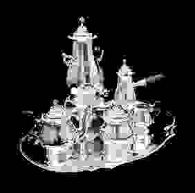 BOIN-TABURET - 6pc. ANTIQUE FRENCH 950 STERLING SILVER TEA SET, MUSEUM QUALITY !! First Image