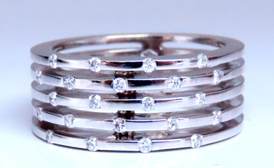 Natural Diamonds Fixed Stack Band 18kt Gold Ring Ref 12291 (1 of 7)