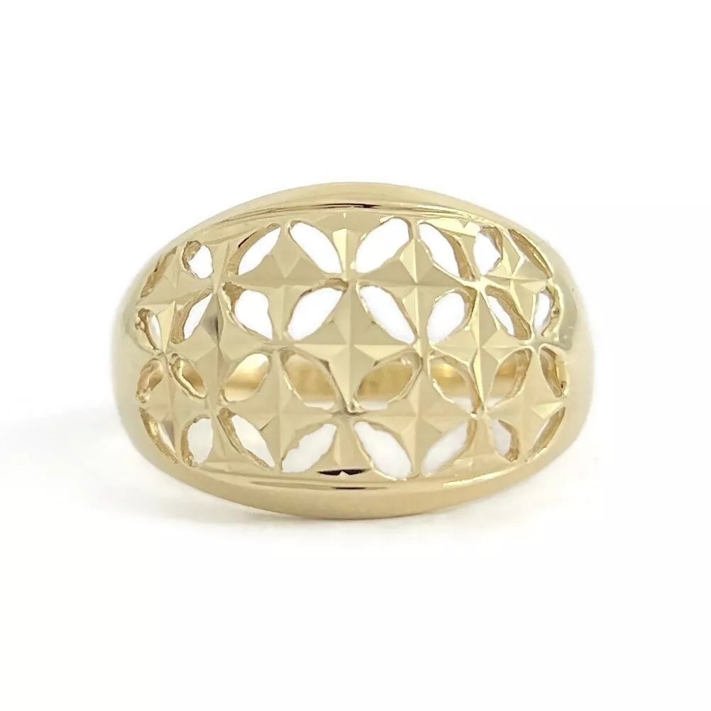 Filigree Dome Cocktail Ring 14K Yellow Gold, Size 9.25, 3.31 Grams (1 of 8)