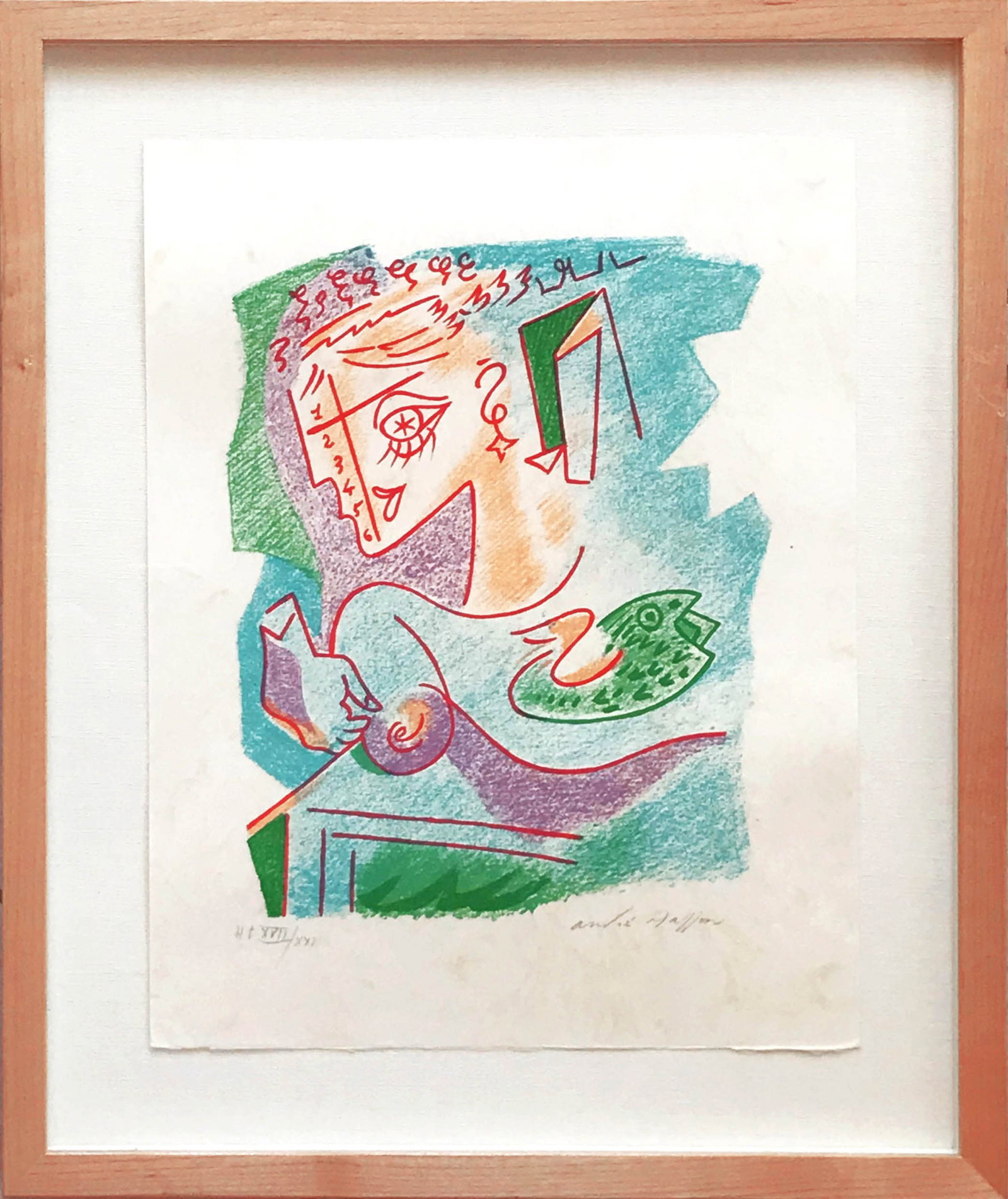 Masson signed Lithograph 1973 Une Etoile du craie 2:  Artist: Andre Masson Country: France Title: Une Etoile du Craie - 2 Medium: Original Lithograph Marks: Signed and numbered in pencil Paper: Japon Nacre 10.50 x 9 inch Provenance: Suite Une Etoil
