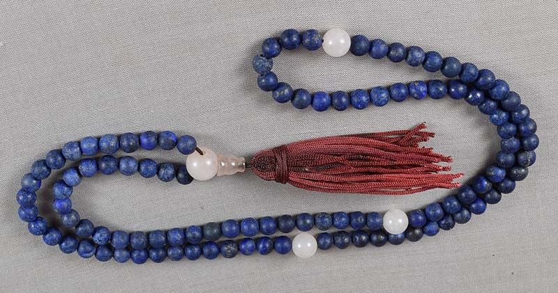 19c Chinese lapis lazuli BUDDHIST ROSARY mala (1 of 6)