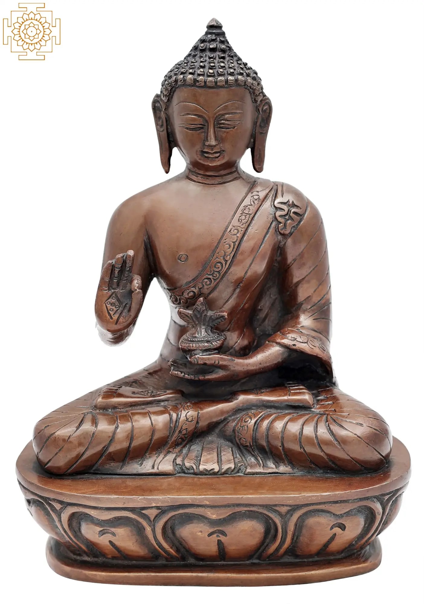 9.5" Tibetan Buddhist Healing Buddha | Medicine Buddha | Brass Statue | Handmade | Made In India (1 of 3)