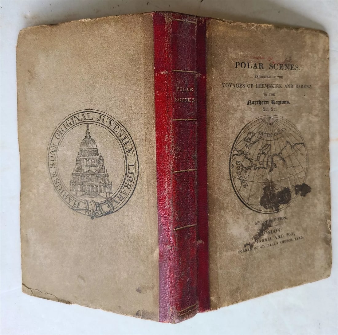1822 POLAR SCENES VOYAGES OF HEEMSKIRK & BARENZ Spitzbergen antique illustrated: POLAR SCENES exhibited in the VOYAGES OF HEEMSKIRK AND BARENZ to the NORTHERN REGIONS and in the adventures of four Russian sailors at the island of Spitzbergen London; 1822 Illustrated with 36 copper