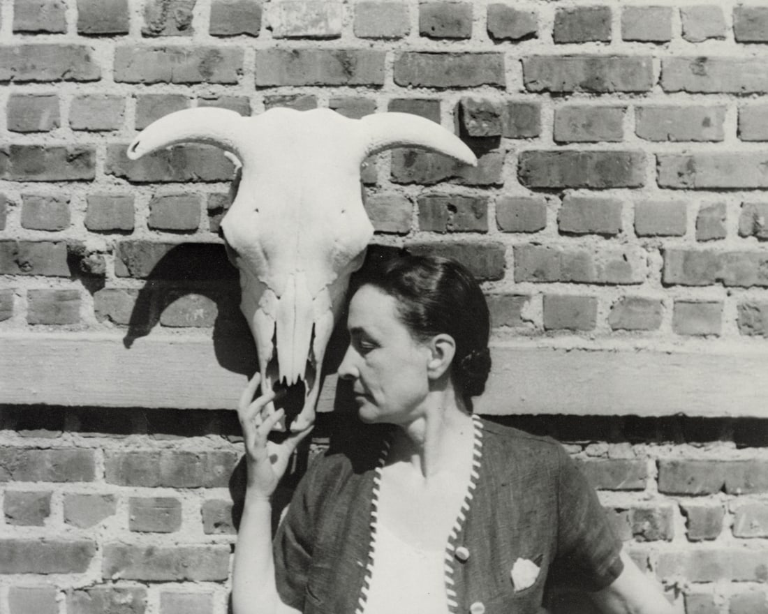 CARL VAN VECHTEN - Georgia O'Keeffe, NY, June 5 1936: Artist: Carl Van Vechten Title: Georgia O'Keeffe on the roof of her Penthouse, New York, June 5, 1936 Medium: Photo Litho, 1993, USA Dimensions: 7.75x6.2" Description: Heat Wax Mounted on 8.5x11" Cons