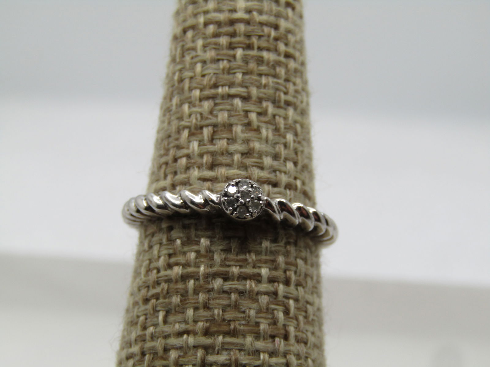 Vintage Sterling Diamond Cluster Ring, Engraved I Love You, Sz. 6.5, Signed (1 of 5)