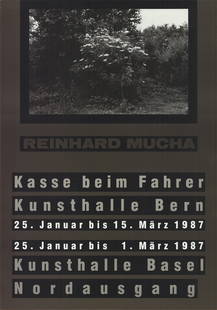 Reinhard Mucha - Kasse beim Fahrer - 1987 Offset Lithograph 37.75" x 26.5": Kasse beim Fahrer by Reinhard Mucha, 1987 Unsigned Offset Lithograph. Paper size is 37.75 x 26.5 inches, with an image size of 13 x 19.5 inches. The Offset Lithograph is from an unknown edition size.