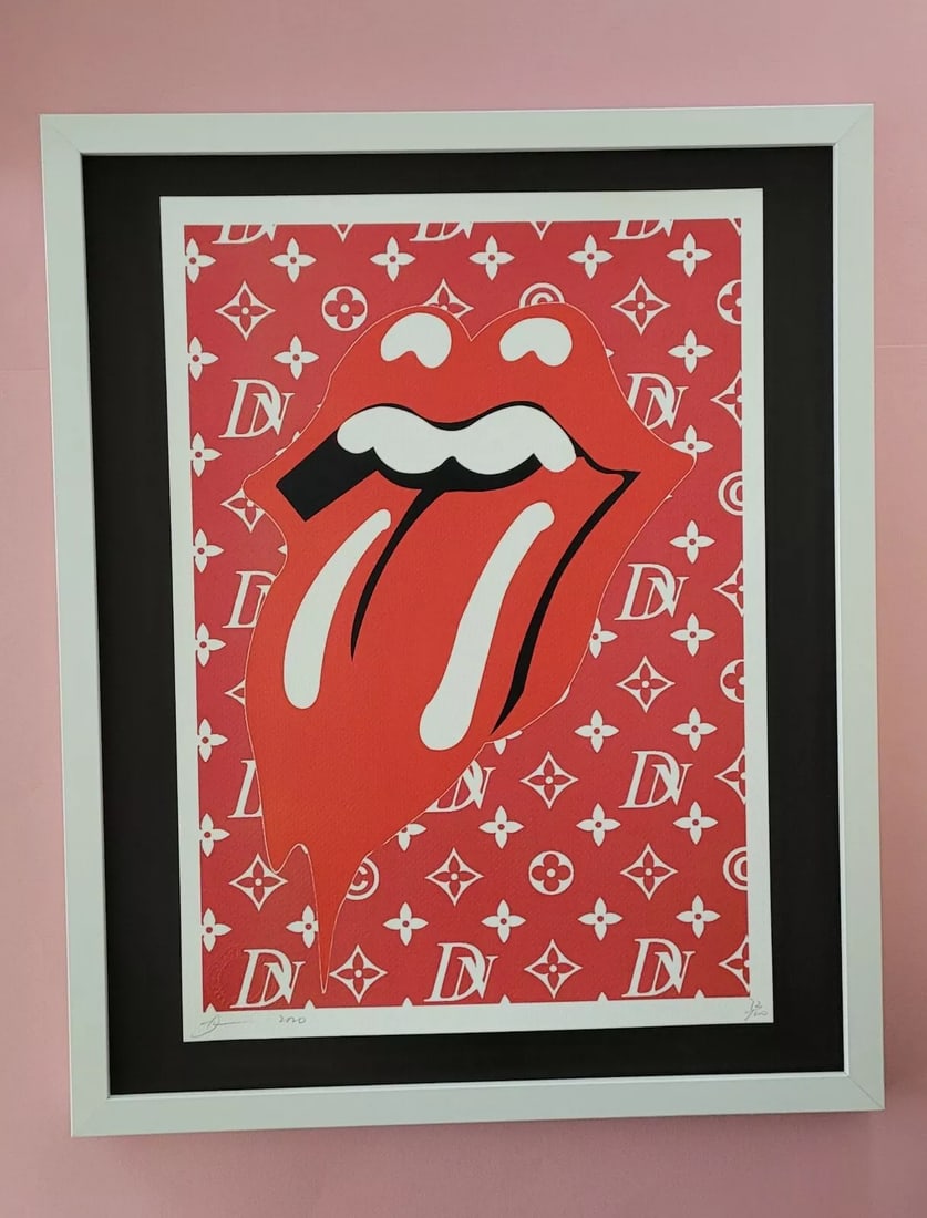 Death NYC Large Framed 16x20in Pop Art Graffiti COA Rolling Stones Tongue LV #5 (1 of 4)