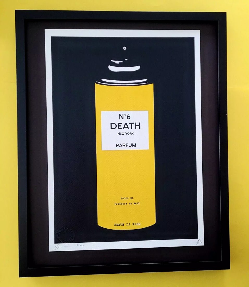 Death NYC Large Framed 16x20in Pop Art Graffiti COA Spray Can Mr. Brainwash #5 (1 of 4)