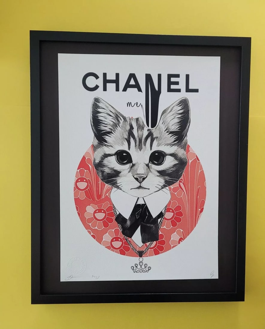 DEATH NYC Hello Kitty シルクスクリーン 🔥Death NYC Large Framed 16x20in Pop Art Graffiti COA Hello
