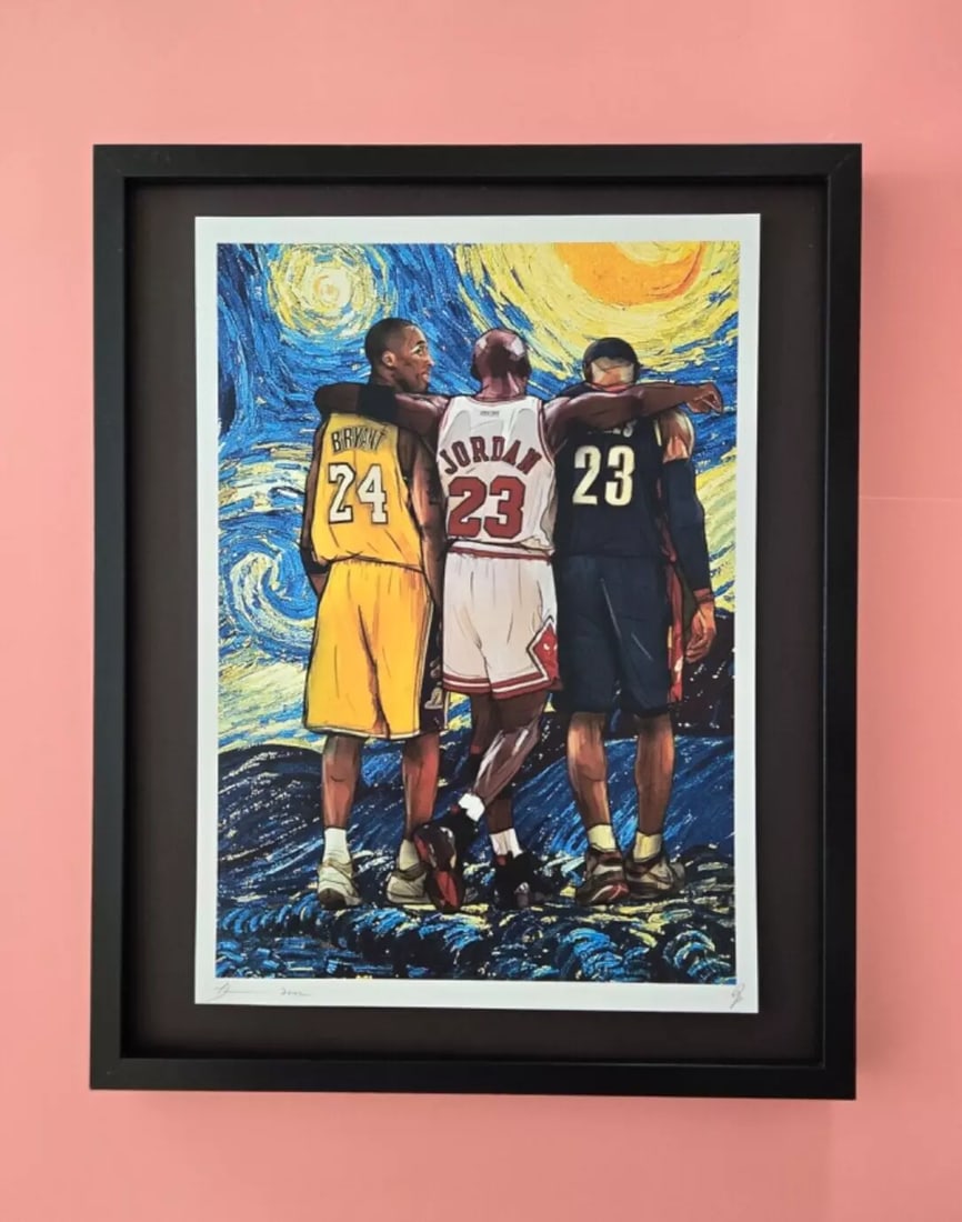 Death NYC Large Framed 16x20in Pop Art Graffiti COA JORDAN LEBRON KOBE BASKET #7 (1 of 3)