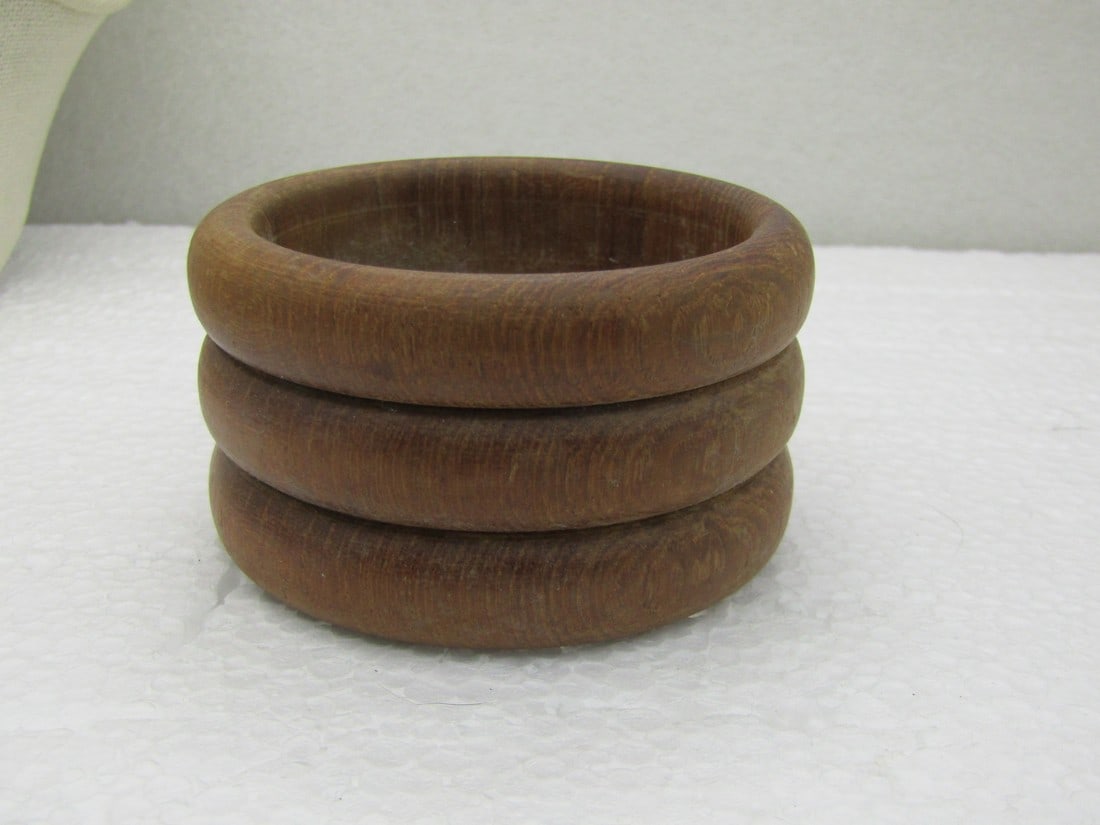 Vintage Wide Grooved Wooden Cuff Bracelet, 7.5" inside measurement: Vintage 1.75" Wide Grooved wooden Cuff Bracelet, 7.5" inside measurement with an opening that is slightly over 2.5" - this bracelet is meant for someone with a small hand across the thumb because of t