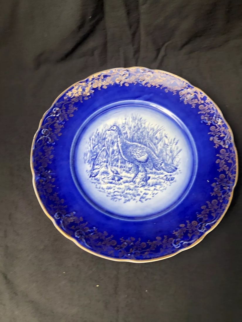 Flow Blue Turkey Plate (1 of 2)