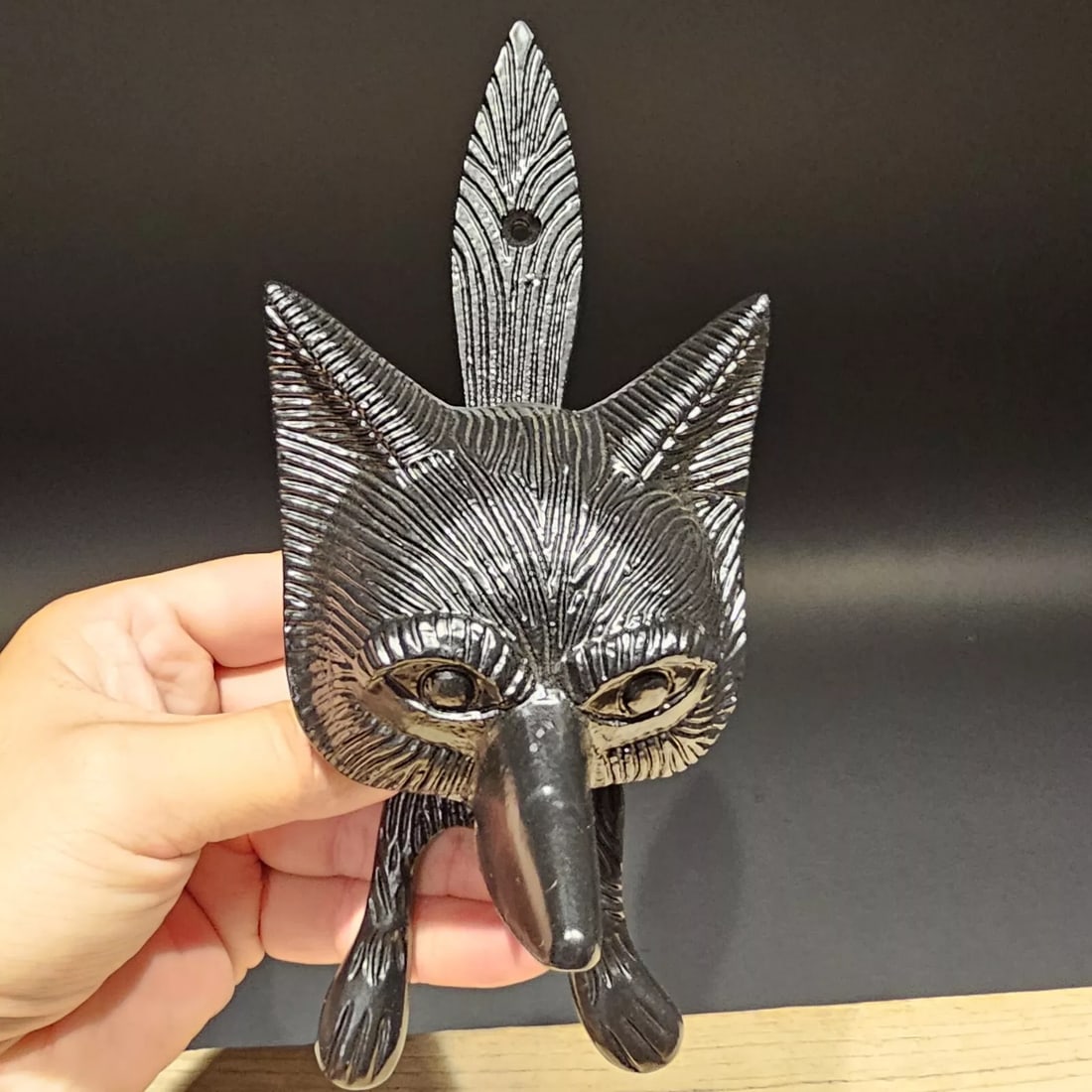 Black Cast Iron FOX Head DOOR KNOCKER Hardware (1 of 16)
