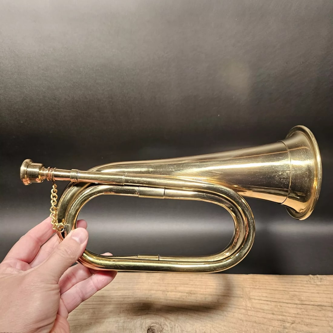 11" Military Parade Cavalry Solid Brass Bugle (1 of 20)