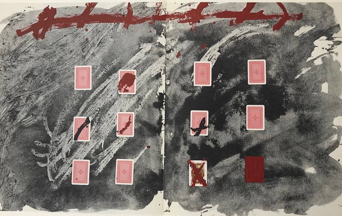 Antoni Tapies print DM02207d Derriere le miroir 1974: Artist: Antoni Tapies Country: Spain Title: Untitled DM02207 Medium: 4 colors Paper size: Vellum paper 15 x 11 inch Provenance: Derriere le Miroir 1974 Condition: Fine - Pristine COA: Included<b
