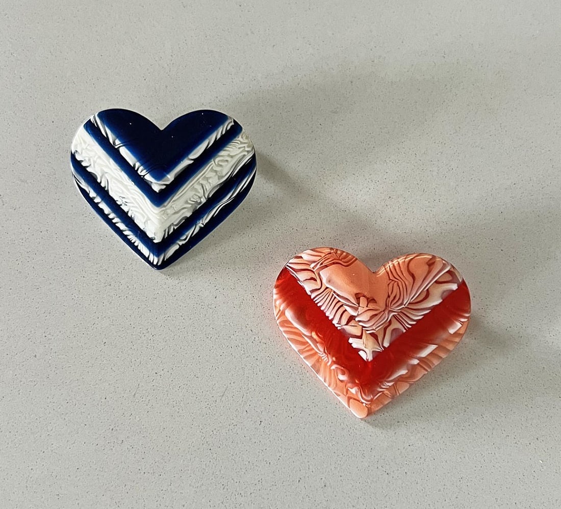 Two Lea Stein Heart Shaped Brooches (1 of 1)