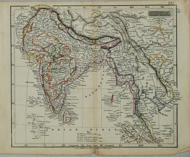 1830s Arrowsmith Map of India, Nepal, Sri Lanka and Southeast Asia -- India and the Birman Empire (1 of 1)