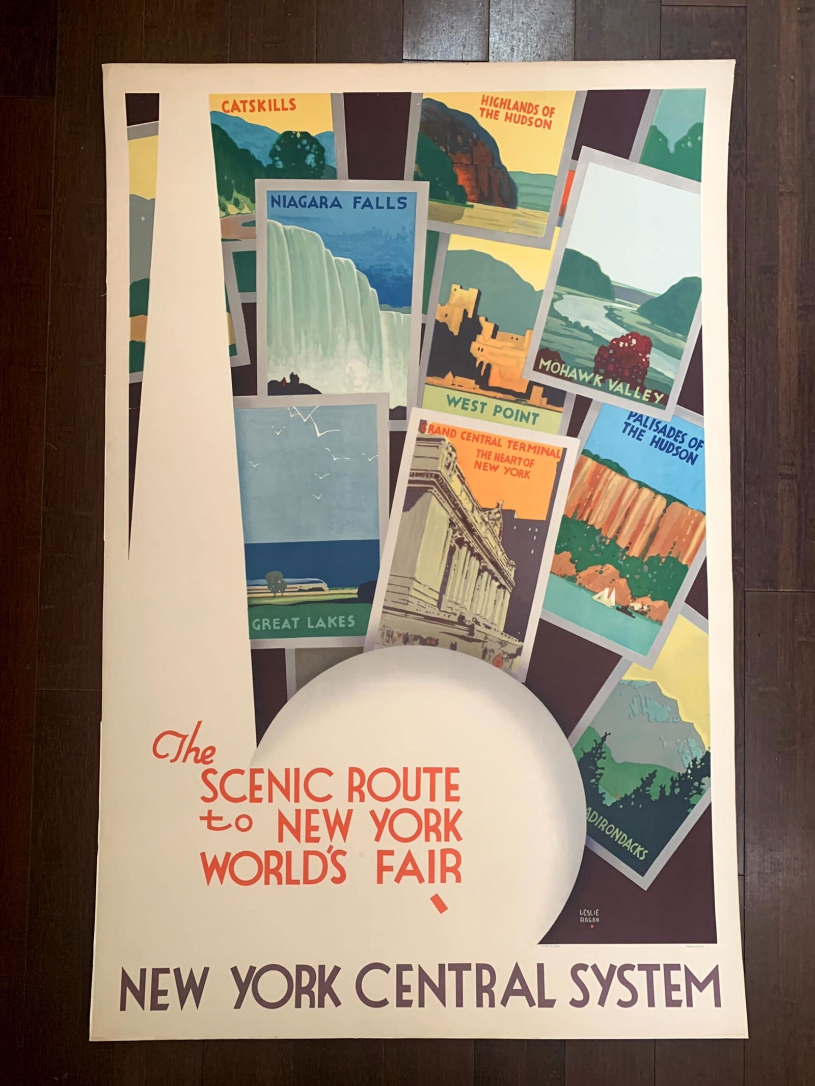 New York World's Fair - Noted Artist Leslie Ragan (1939) 27.5x39.5 US Travel Poster (1 of 1)