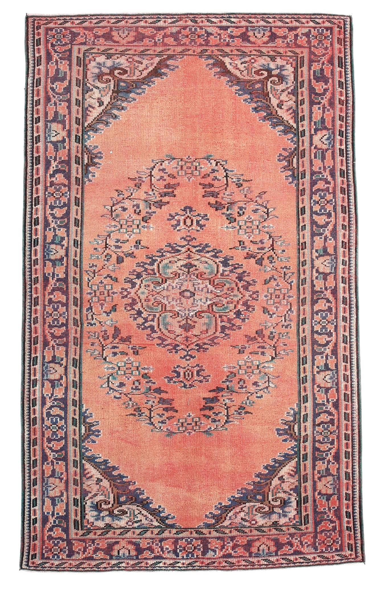 5'3" x 8'8" Handmade Vintage Wool Rug - 24643 (1 of 20)