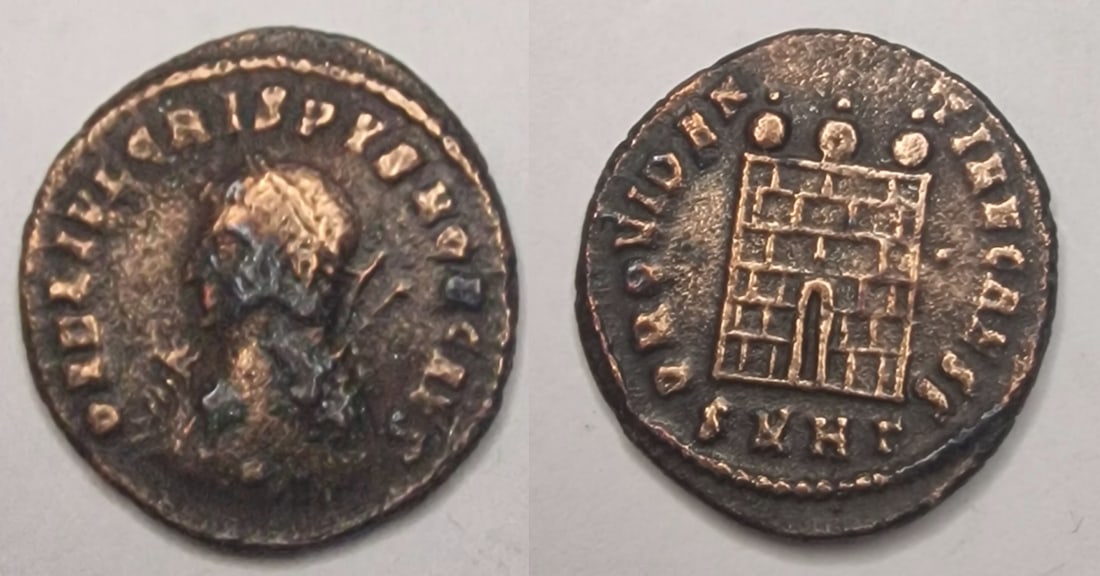 Roman Empire: Title: Roman Empire Description: Bronze AE2 of Licinius, Heraclea Date/Period: 317 Materials: copper coin Dimensions: 18.6 mm Reserve: $20.00 Shipping: Domestic: Flat-rate of $13.00 to anywh