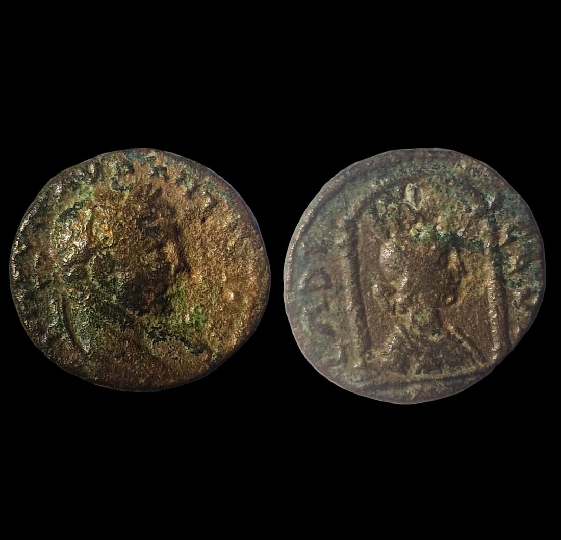 Roman Empire: Title: Roman Empire Description: SYRIA, Seleucis and Pieria. Laodicea ad Mare. Elagabalus. AD 218-222. Æ . Laureate head right / Turreted and draped bust of Tyche right within distyle Date/Period